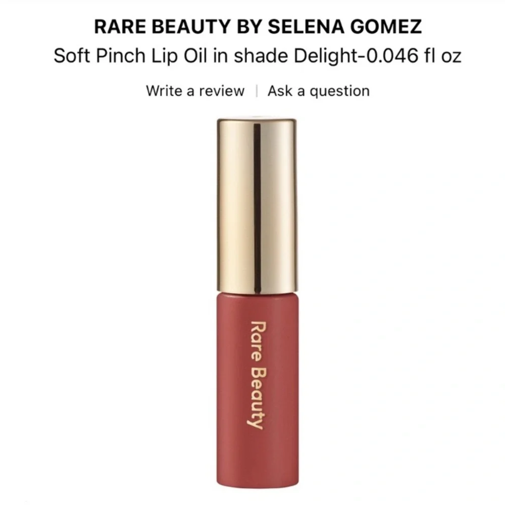 NWT Rare Beauty Soft Pinch Tinted Lip Oil Deluxe Sample Delight Rose Brown